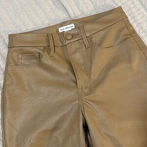 Ultra Soft Good American Icon Camel or Tan Leather Pants Super Stretchy
